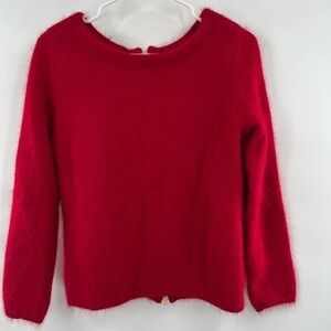 Ba&sh red sweater with back zip long sleeve size 1 angora